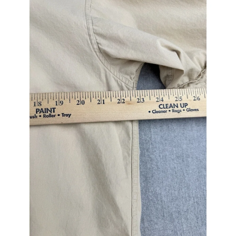 Salty G Men XL Beige Embroidered Button‎ Front Camp Shirt Cotton Casual Vacation